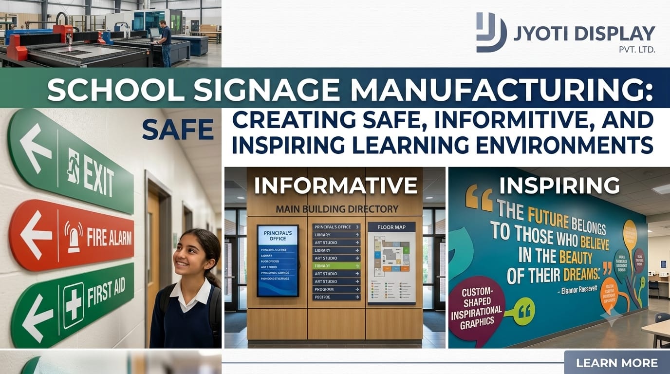 You are currently viewing School Signage Manufacturing by Jyoti Display Pvt. Ltd.: Creating Safe, Informative and Inspiring Learning Environments