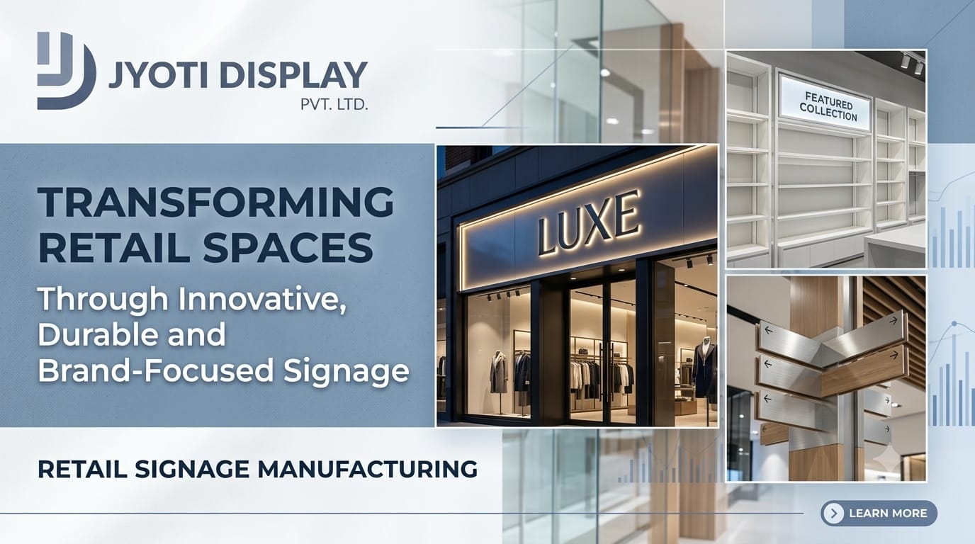 Retail Signage Manufacturing by Jyoti Display Pvt. Ltd.: Transforming Retail Spaces Through Innovative, Durable and Brand-Focused Signage
